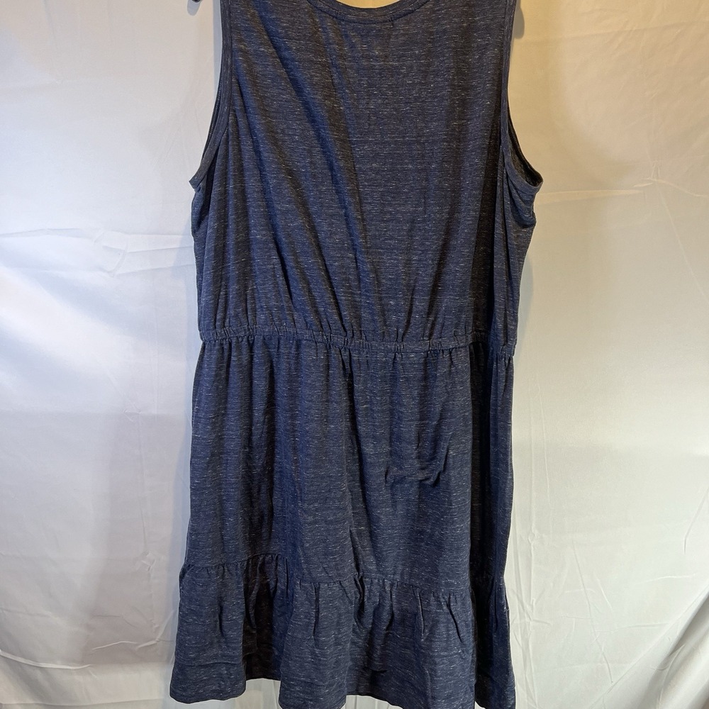Lane‎ Bryant Size 22/24 Heather Blue Cotton Dress Sleeveless Layers Comfortable - Picture 6 of 6